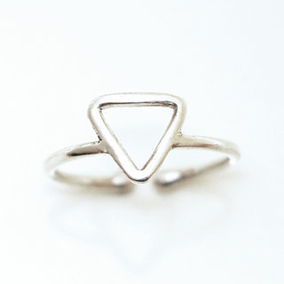 Bijoux ethniques touareg bague en argent 925 fine triangle rglable ajustable ouverte - Niger 057 b