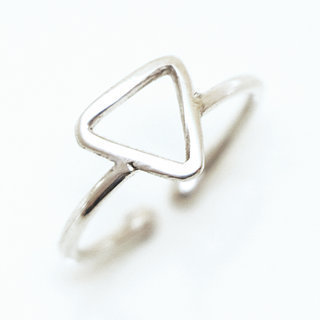 Bijoux ethniques touareg bague en argent 925 fine triangle rglable ajustable ouverte - Niger 057