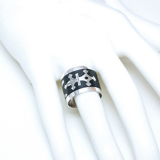 Bijoux ethniques touareg berbres bague en argent 925 massif homme femme large anneau alliance grav Croix du sud d'agadez symbole amazigh et bois d' bne - Niger 011 d