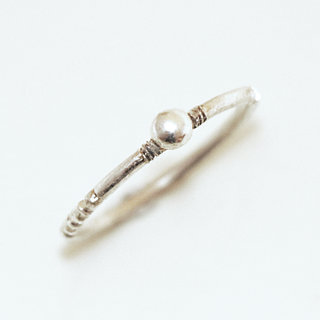Bijoux Ethniques Touareg bague anneau alliance en argent 925 massif anneau semainier ppite boule Ombre Claire - Niger 007 b