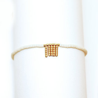 Bijoux Ethniques Africains massaï bracelet fin chaîne gold-filled 14K plaqué or 24K carats perles de verre roses Sidai Designs réglable ajustable Tanzanie - 001