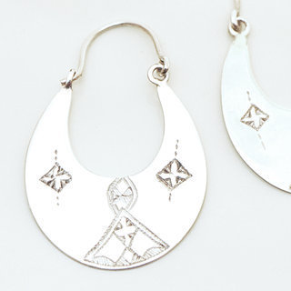 Bijoux ethniques touareg boucles d'oreilles en argent 925 pendantes longues croles graves - Niger 016 b