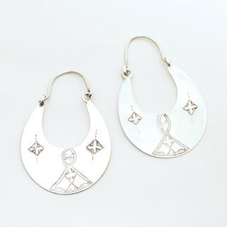 Bijoux ethniques touareg boucles d'oreilles en argent 925 pendantes longues croles graves - Niger 016