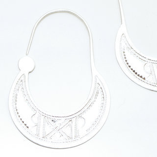 Bijoux ethniques touareg boucles d'oreilles en argent 925 massif croles plates pendantes graves - Niger 036 b