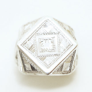 Bijoux ethniques touareg bague en argent 925 massif chevalire homme femme large grave - Niger 061 b