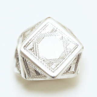 Bijoux ethniques touareg bague en argent 925 massif chevalire homme femme large grave - Niger 065 b