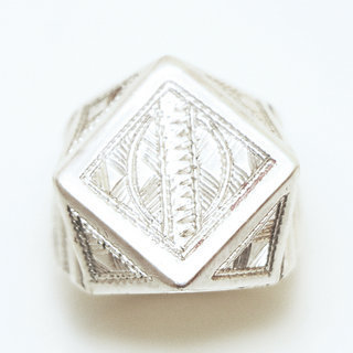 Bijoux ethniques touareg bague en argent 925 massif chevalire homme femme large grave - Niger 067 b