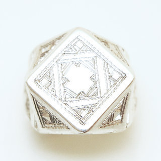 Bijoux ethniques touareg bague en argent 925 massif chevalire carre large grave - Niger 069 b