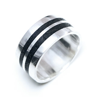 Bijoux ethniques touareg berbres bague en argent 925 anneau alliance de mariage duo homme femme large et bois d' bne - Niger 017 a