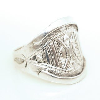 Bijoux ethniques touareg bague en argent 925 homme femme bandeau grave - Niger 080 c