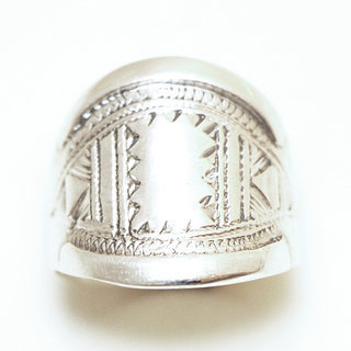 Bijoux ethniques touareg bague en argent 925 homme femme bandeau grave - Niger 083 b