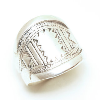 Bijoux ethniques touareg bague en argent 925 homme femme bandeau grave - Niger 083