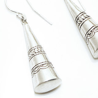 Bijoux ethniques touareg boucles d'oreilles en argent 925 pendantes longues graves cnes - Niger 045 b