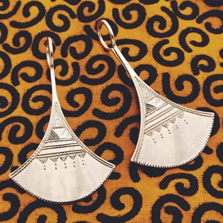 Bijoux ethniques touareg boucles d'oreilles en argent 925 femme pendantes longues shat-shat graves - Niger 051 c