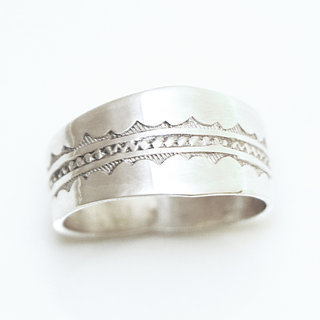 Bijoux ethniques touareg bague en argent 925 massif anneau alliance de mariage duo homme femme phalanges fine grave - Niger 095 b