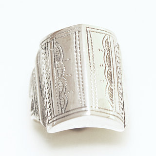 Bijoux ethniques touareg bague en argent 925 massif homme femme chevalire large volume relief grave - Niger 104 b