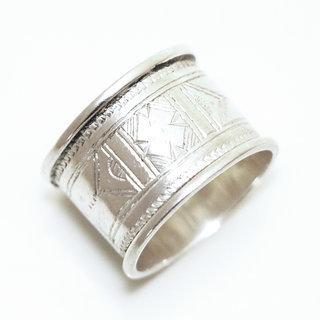 Bijoux ethniques touareg bague en argent 925 massif anneau alliance de mariage duo homme femme large grave - Niger 121