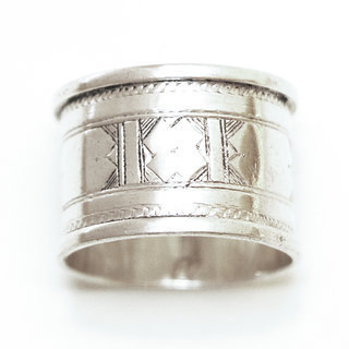 Bijoux ethniques touareg bague en argent 925 massif anneau alliance de mariage duo homme femme large grave - Niger 131 b