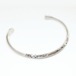 Bijoux ethniques touareg bracelet en argent 925 massif homme femme enfant fin angle grav - Niger 027 b