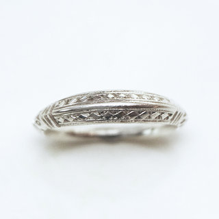 Bijoux ethniques touareg bague anneau-alliance en argent 925 homme femme fine angle grave  - Niger 135 c