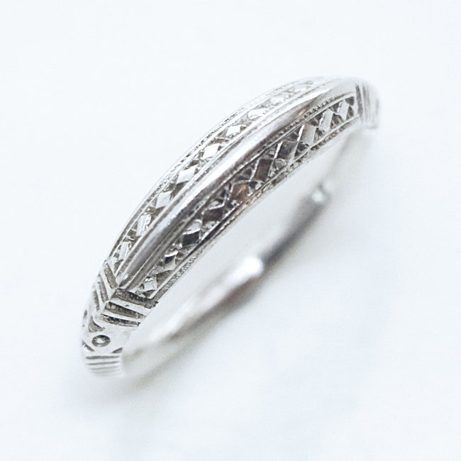 Bague argent massif 925 touareg anneau-alliance fine angle - Niger 135