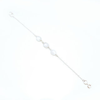 Bijoux Indiens Ethniques bracelet en argent 925 chane femme rang 3 pierres fine ovales rglable - Inde 007 Pierre de Lune b