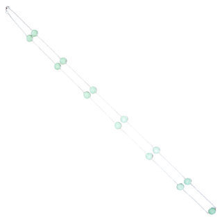 Bijoux Indiens Ethniques sautoir collier chaine en argent 925 pierres fines facettes rond - Inde 001 Cornaline verte c