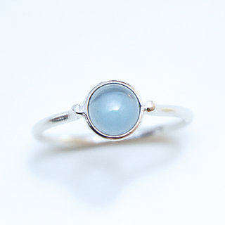 Bijoux ethniques Indiens bague fine en argent 925 minimaliste femme design pierre semi-prcieuse iolite bleue - Inde 102 b