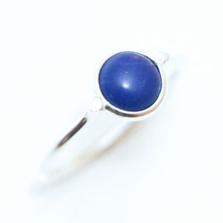 Bijoux ethniques Indiens bague fine en argent 925 minimaliste femme design pierre semi-prcieuse lapis-lazuli - Inde 102