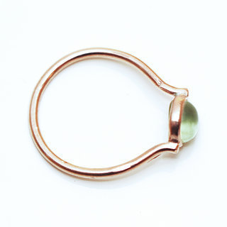 Bijoux ethniques Indiens bague fine en argent 925 plaqu or rose vermeil minimaliste femme design pierre semi-prcieuse Amthyste Verte - Inde 102R c