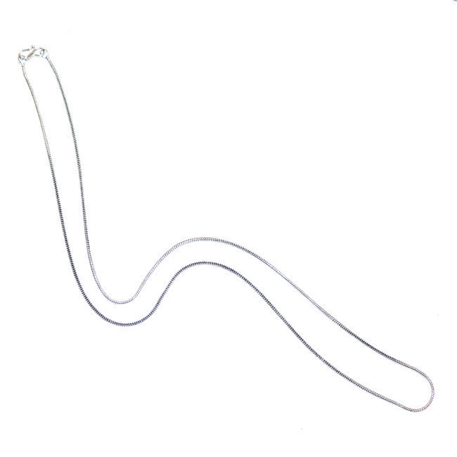 Collier Sautoir chaîne snake serpent rond argenté 2 mm - Inde 008