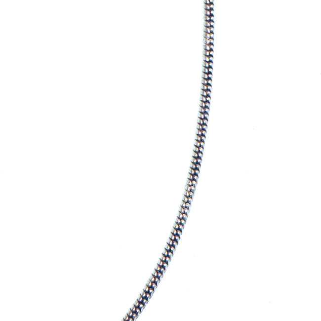 Bijoux Indiens Ethniques Collier Chaine snake serpent homme femme souple fluide mailles laiton plaqué argent rond 1,5 mm - Inde 009 b