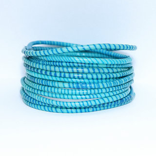 Bijoux Africains Bracelet Jokko Plastique Recycl Tendance Ethniques Turquoise Lot de 12 - Mali 002