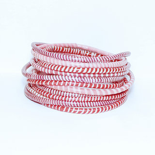 Bijoux Africains Bracelet Jokko Plastique Recycl Tendance Ethniques Mix Rose Clair Lot de 12 - Mali 038