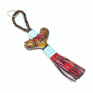 Porte-cl Cuir Pompon Bijoux Ethniques Touareg Brod de broderies Passementerie pour sac, cls, clefs, dco et dcoration Glands 001 Niger Mali b