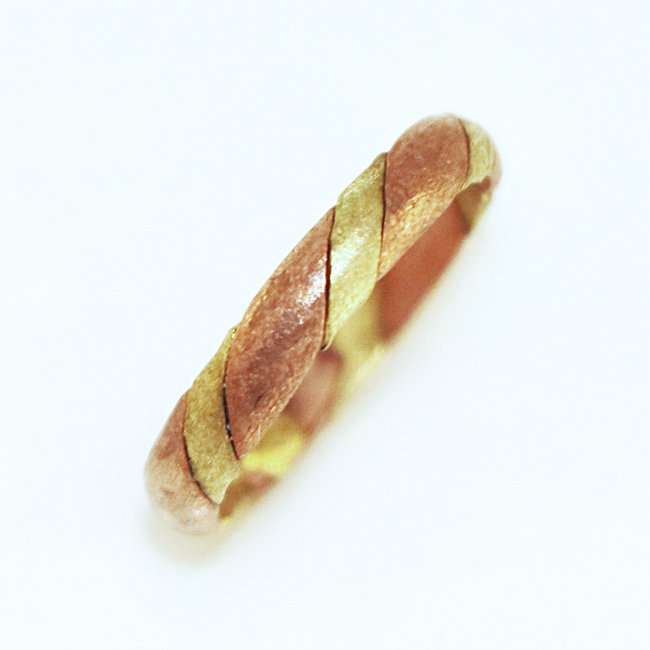 Bague cuivre et bronze doré anneau fin - Mauritanie 003