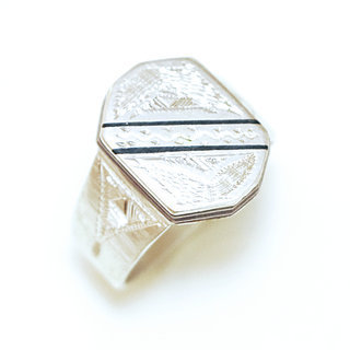 Bijoux ethniques touareg africains bague chevalire femme homme en argent mauritanien - Mauritanie 011