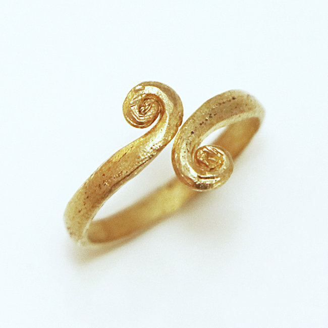 Bague bronze doré réglable spirale - Mauritanie 016