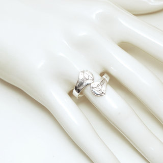 Bijoux ethniques touareg bague en argent 925 femme fine rglable ajustable ouverte grave - Niger 146 b