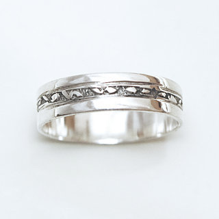 Bijoux ethniques touareg bague en argent 925 massif anneau alliance de mariage duo homme femme fine grave - Niger 156 c