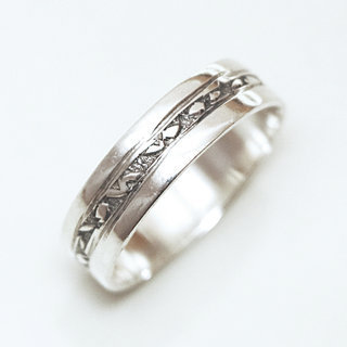 Bijoux ethniques touareg bague en argent 925 massif anneau alliance de mariage duo homme femme fine grave - Niger 156