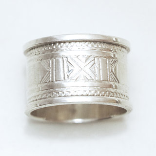 Bijoux ethniques touareg bague en argent 925 massif anneau alliance de mariage duo homme femme large motifs grave - Niger 157 c