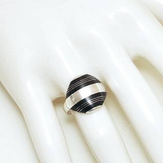 Bijoux touareg ethniques bague en argent 925 massif homme femme chevalire large design et bois bne - Niger 034 b