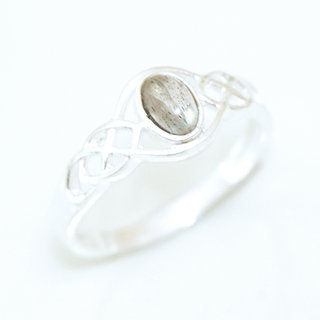 Bijoux ethniques Indiens bague fine en argent 925 minimaliste femme design pierre semi-prcieuse perle ovale filigranes Labradorite - Inde 108 a