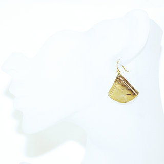 Bijoux ethniques contemporains touareg boucles d'oreilles femmes triangles petites graves peul fulani bronze dor or - Mali 085 b