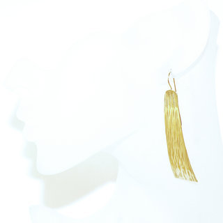 Bijoux ethniques contemporains boucles d'oreilles femmes pendantes longues marteles rondes tiges peul fulani bronze dor or Africains - Mali 081 b