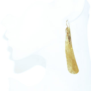 Bijoux ethniques contemporains boucles d'oreilles femmes pendantes longues marteles rondes tiges peul fulani bronze dor or Africains - Mali 080 c