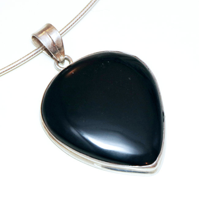 Pendentif goutte en argent 925 et Onyx - Inde 151