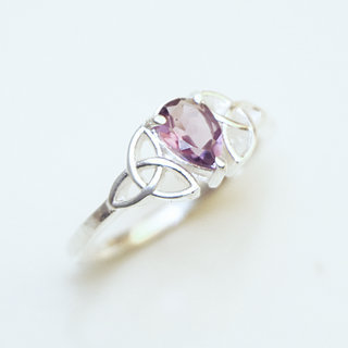 Bijoux ethniques Indiens bague en argent 925 massif et crmonie fianailles mariage duo pierre fine goutte ouverte ajoure Amthyste violet mauve - Inde 144