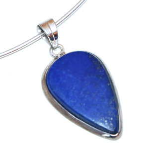 Bijoux Indiens Ethniques pendentif argent 925 massif femme et pierre fine bomb goutte Lapis Lazuli vritable bleu fonc - Inde 156